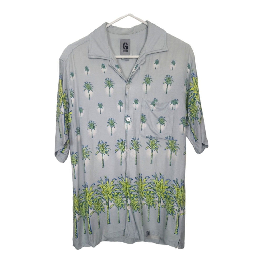 Vintage Guess Jeans Palm Tree Print Button Down